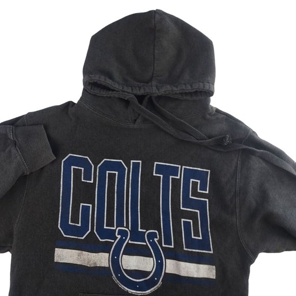 NFL Team Apparel Mens Small Gray Colts Kangaroo Pouch Pullover Hoddie Sweatshirt - Picture 1 of 4